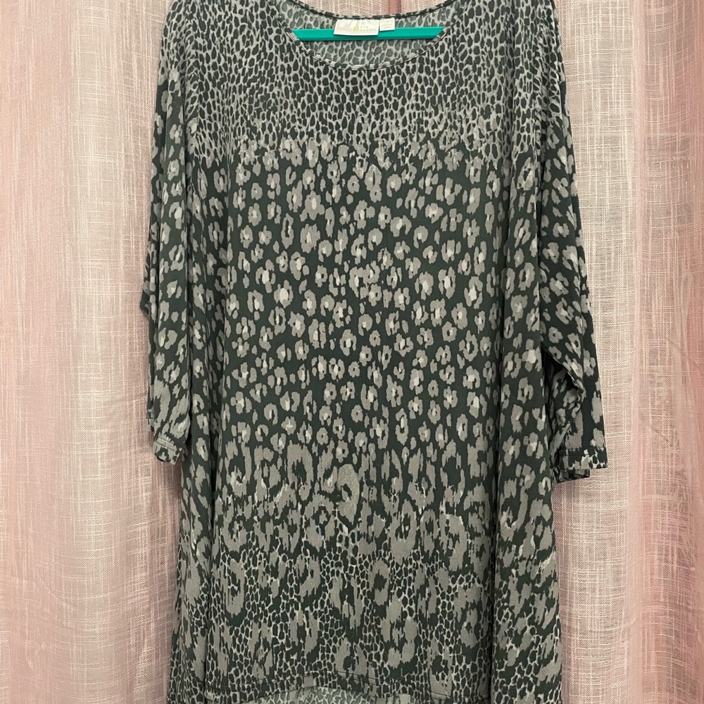 Taupe Animal Print Women's Top